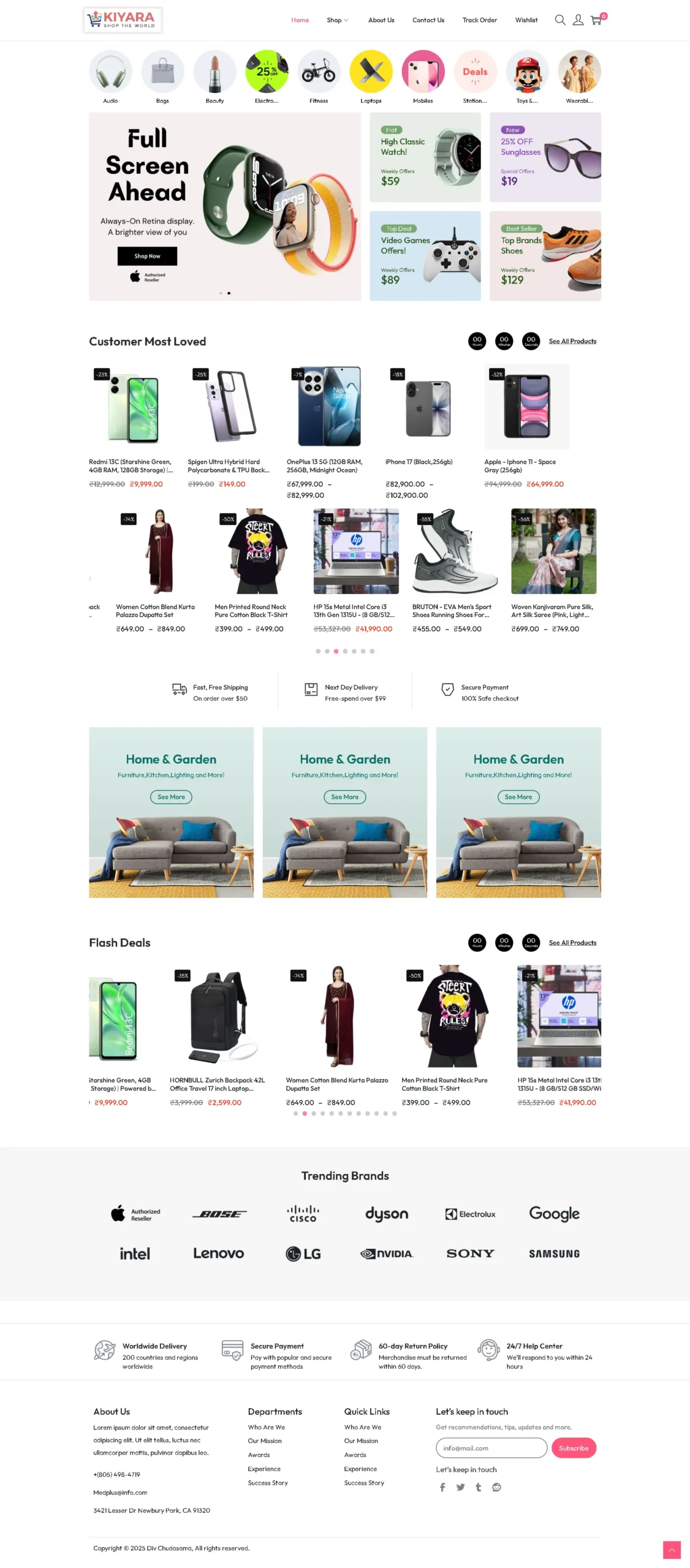 Kiyara E-Commerce Store - Custom WooCommerce Website Design
