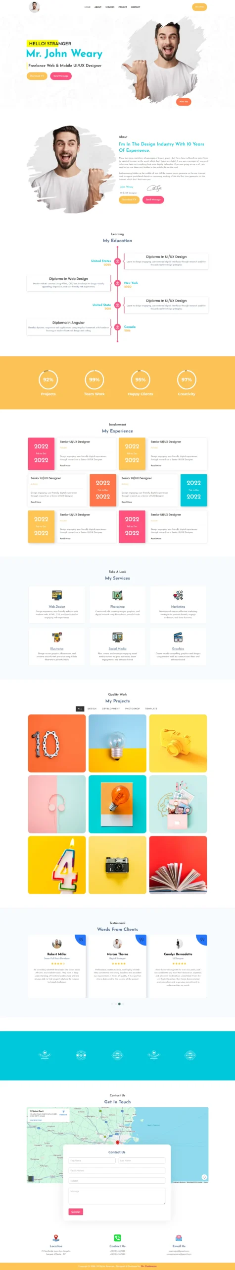Creative Portfolio Template - Photography and Agency Web Design